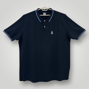 Psycho Bunny Polo Shirt Men 4XLT TALL Black Short Sleeve Pima Cotton Embroidered